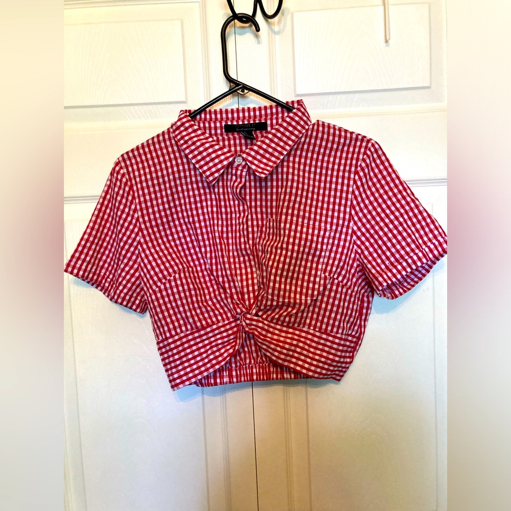 Forever 21 western/gingham crop top